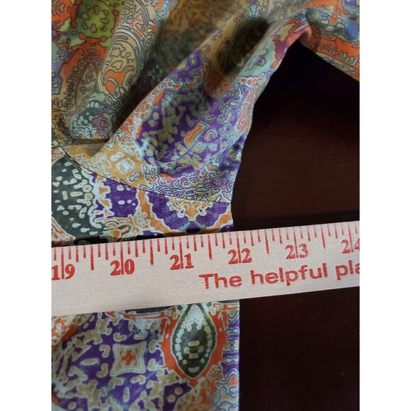 Orvis Womens Paisley Boho Mandala Shell Button Blouse Size 16 Multicolor Hippie - Picture 11 of 12